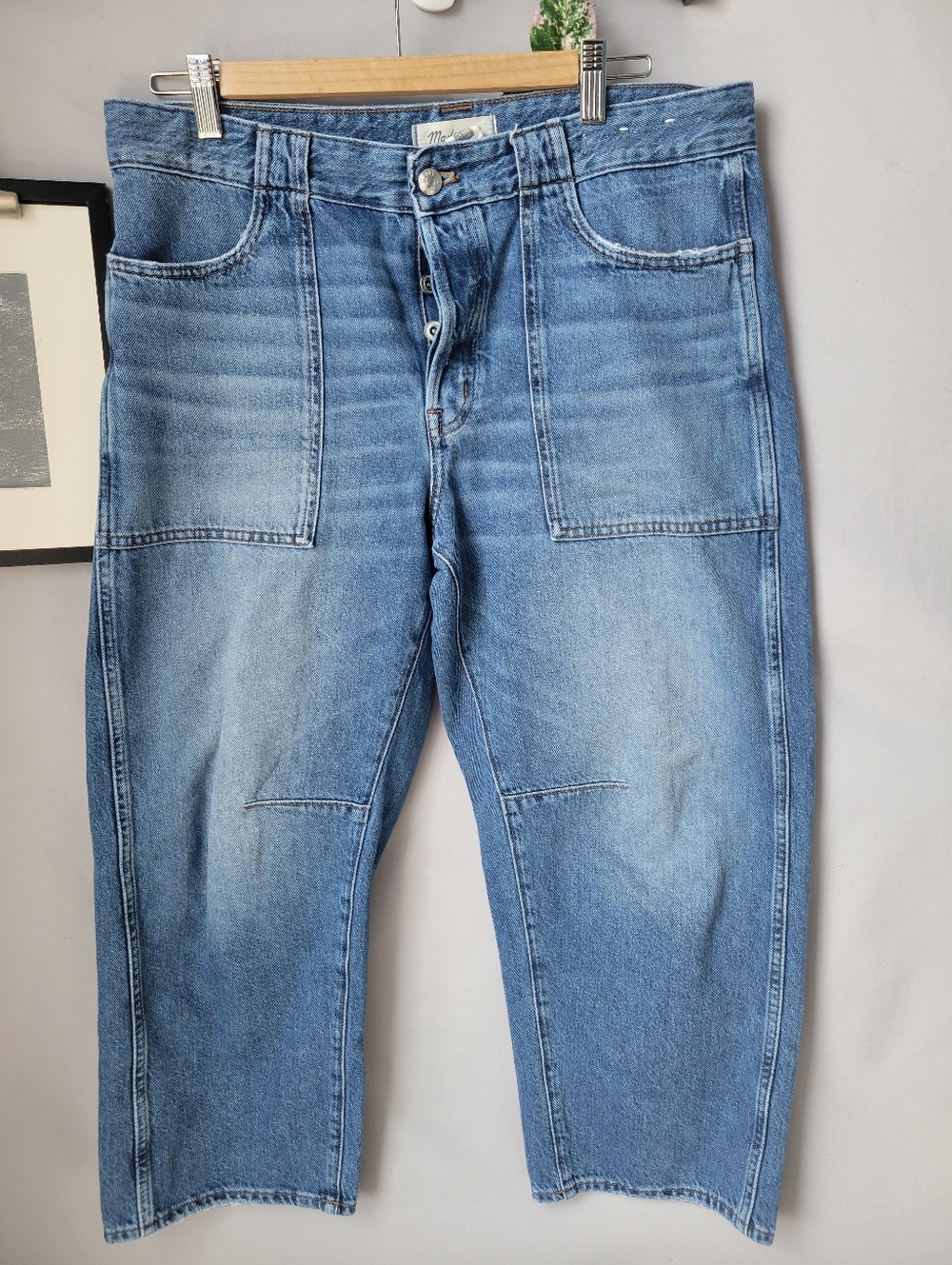 Madewell Mid Wash Blue High-Rise Relaxed Barrel Jeans